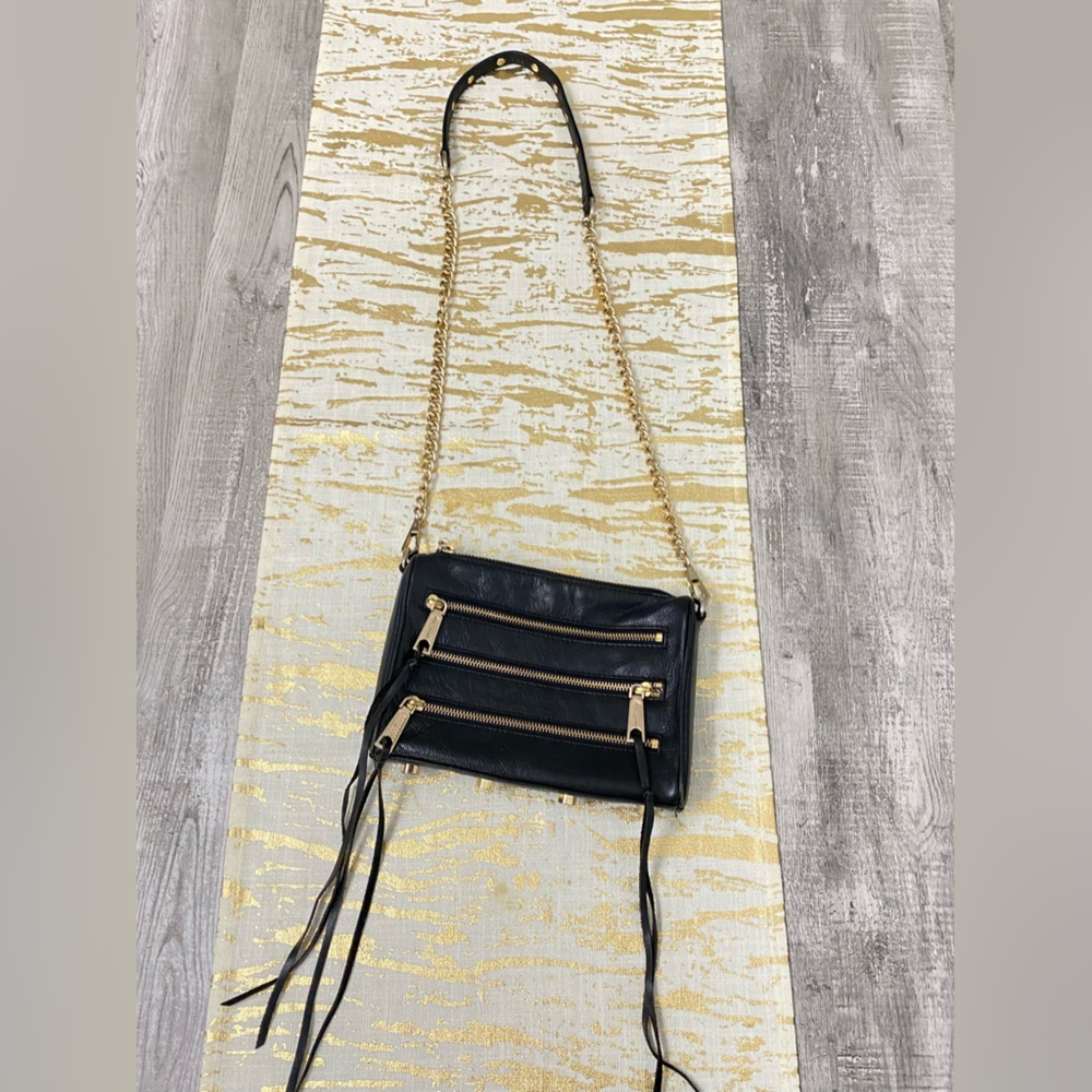Rebecca Minkoff authentic black leather crossbody bag